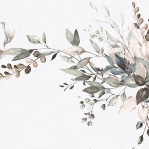 MK CARVING Aqua Leafy Blossom Decor - 600x1200mm - 2x4ft