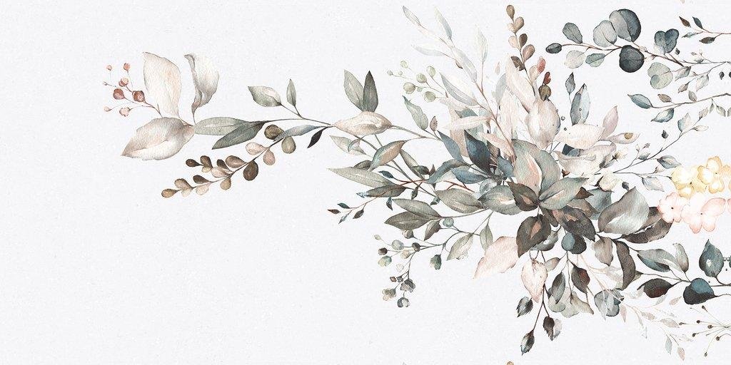 MK CARVING Aqua Leafy Blossom Decor - 600x1200mm - 2x4ft