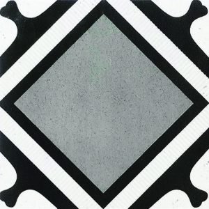 200x200mm Fiore Grey Floral Mosaic Porcelain Tile in Dallas
