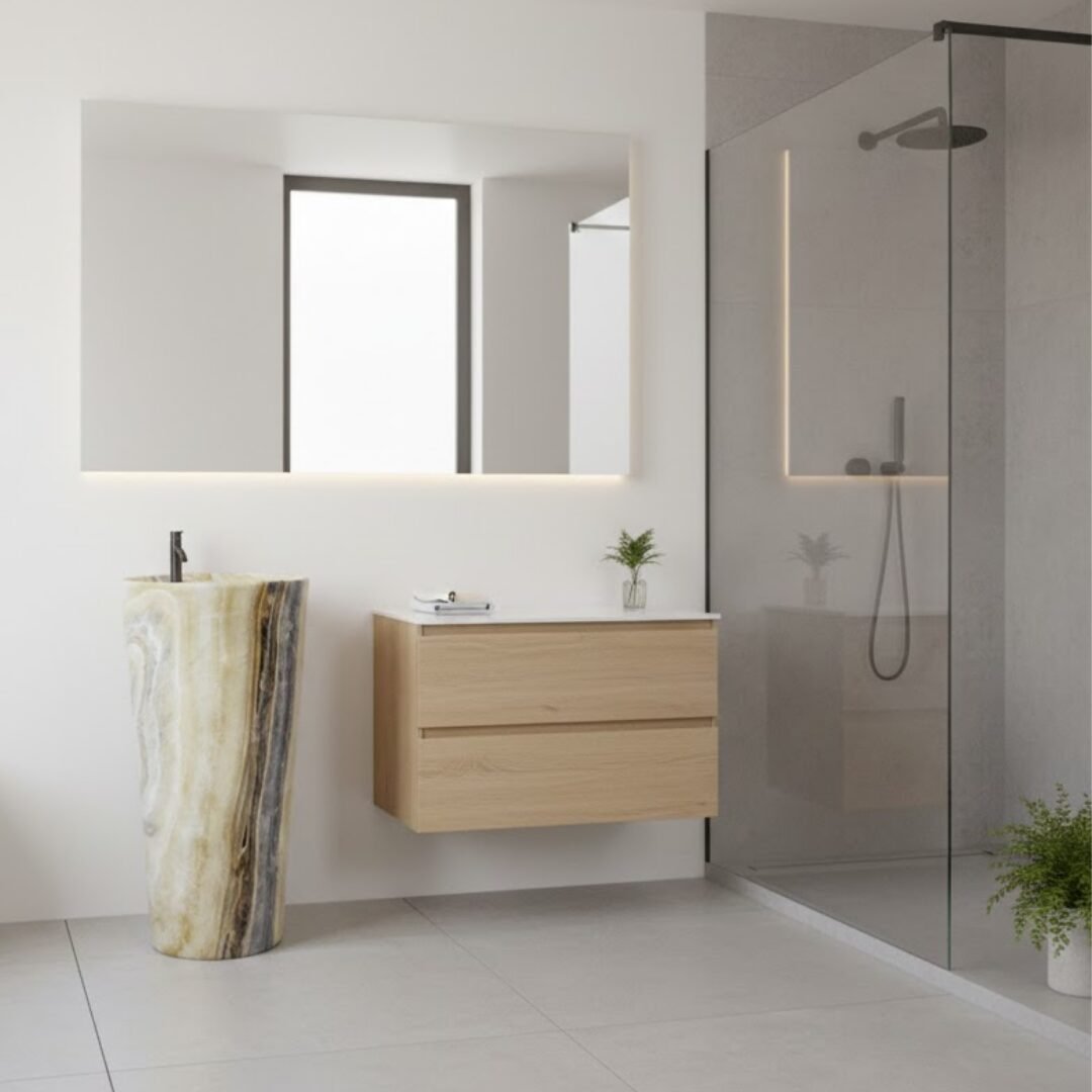 Refined porcelain tile for upscale bathroom and kitchen renovation in Dallas