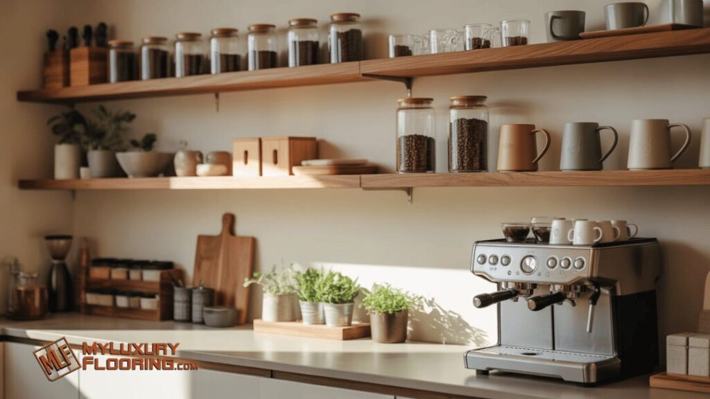 Coffee Station Counter Shelves