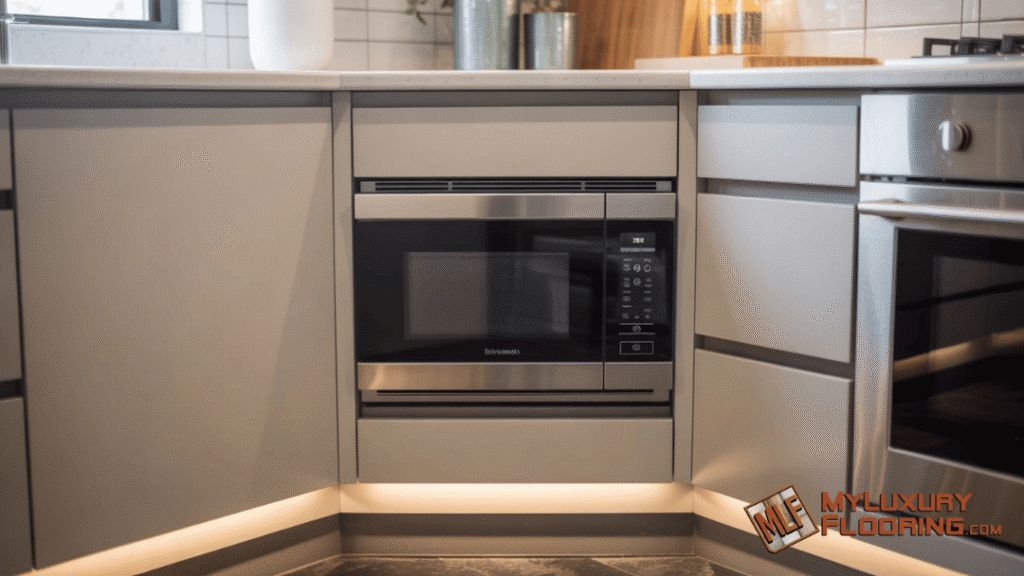 Corner Cabinet with Drawer Microwave
