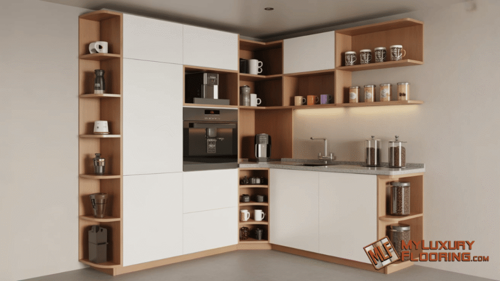 Corner Coffee Station Cabinet