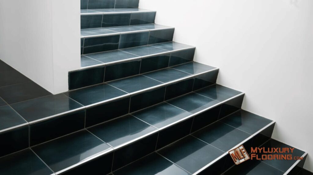 Dark Porcelain Stairs for Contrast
