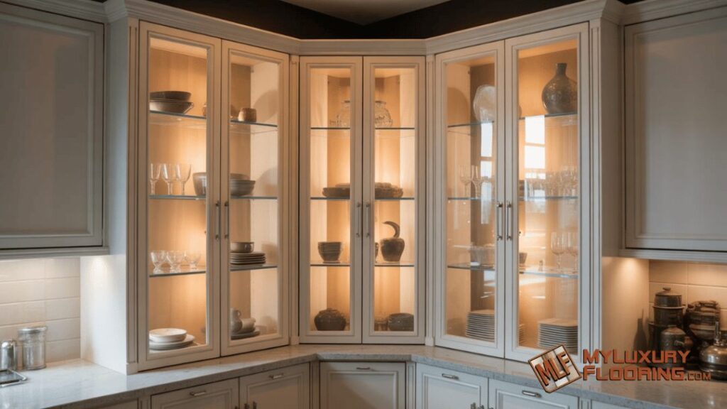 Glass-Front Corner Cabinet