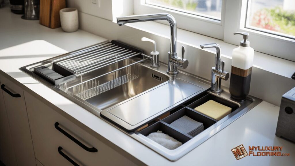 Keep Sinks Clear with Built-In Accessories