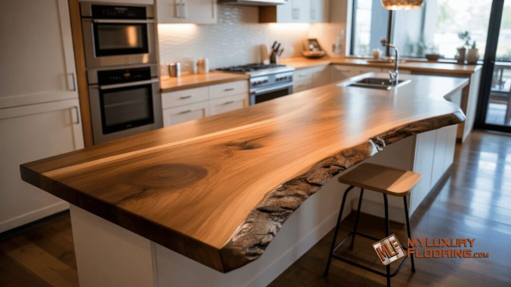 Live Edge Desk Counter in Kitchen