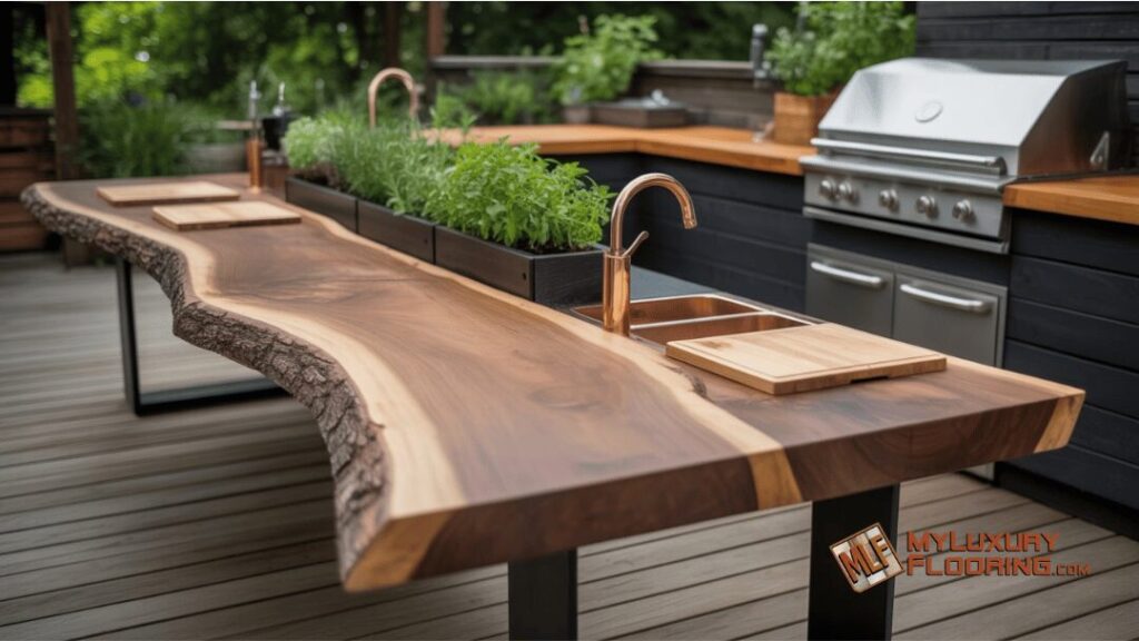 Live Edge Outdoor Kitchen Counter