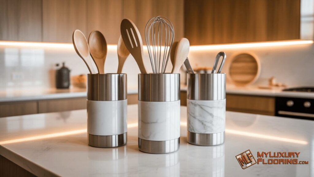 Matching Utensil Holders with Counter & Flooring