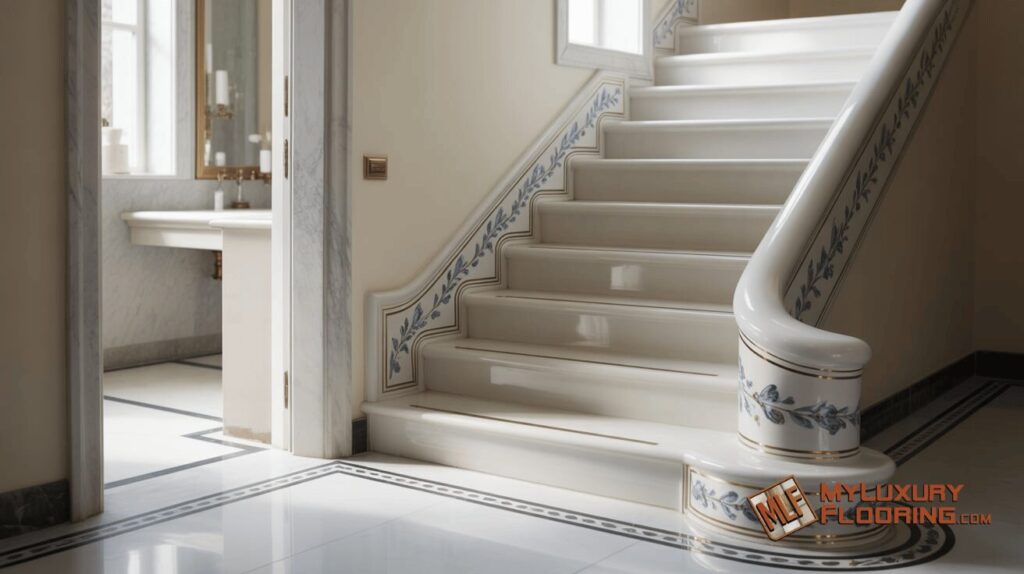 Porcelain Stairs in Bathroom Areas