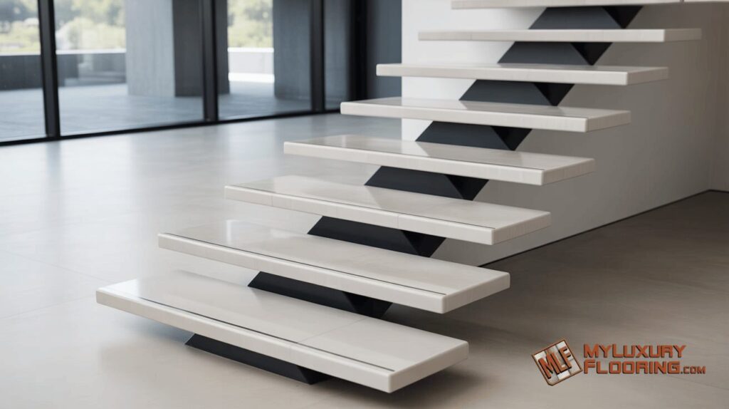 Porcelain Stairs with Open Risers