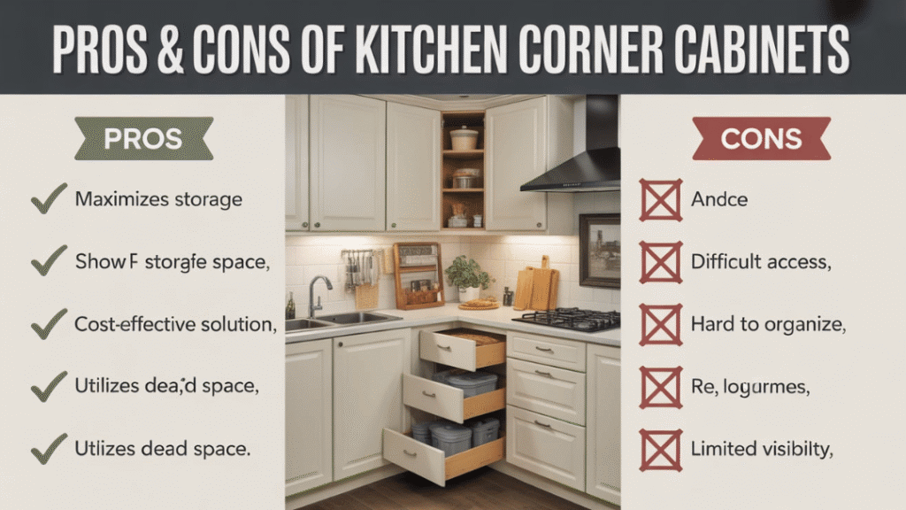 Pros & Cons of Kitchen Corner Cabinets