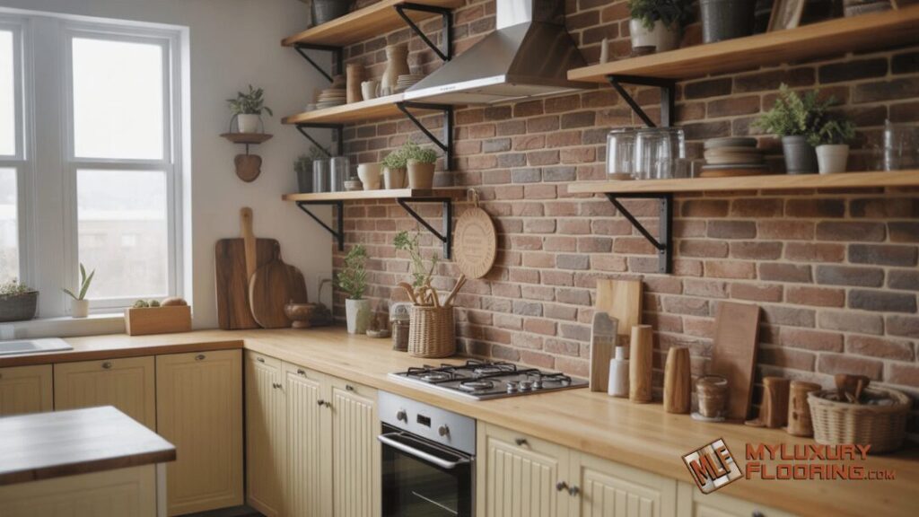 Solid Wood Shelves for Rustic Kitchens