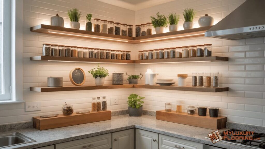 Use Corner Counter Shelves