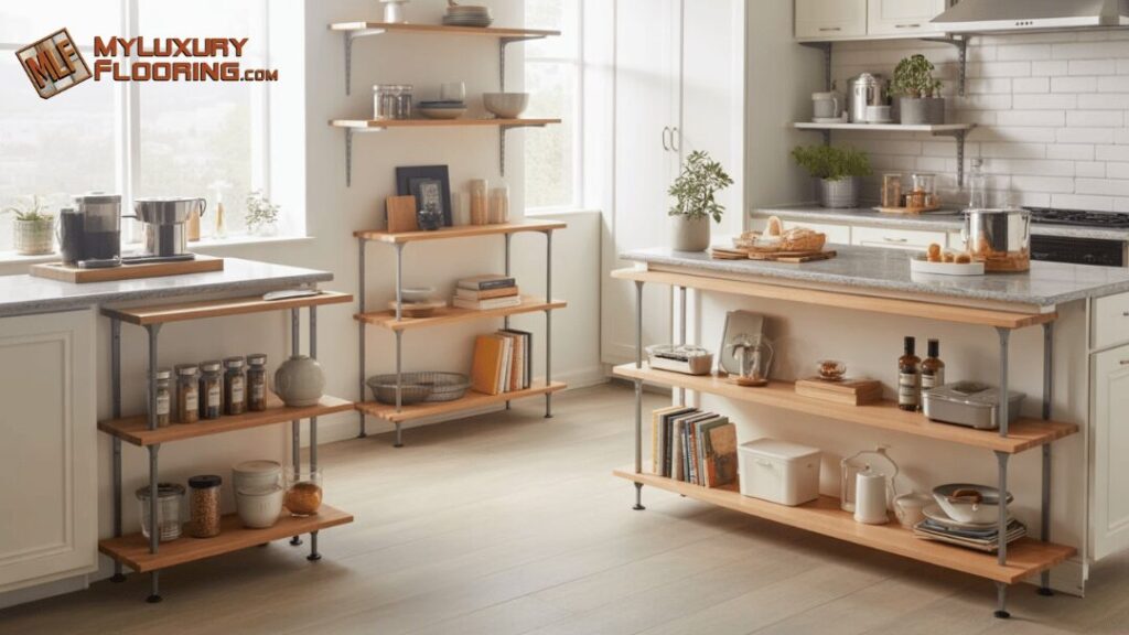 Where Free Standing Kitchen Countertop Shelves Fits