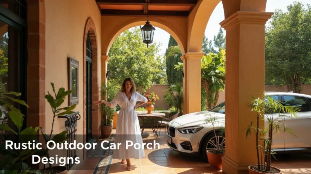 Rustic Outdoor Car Porch Designs